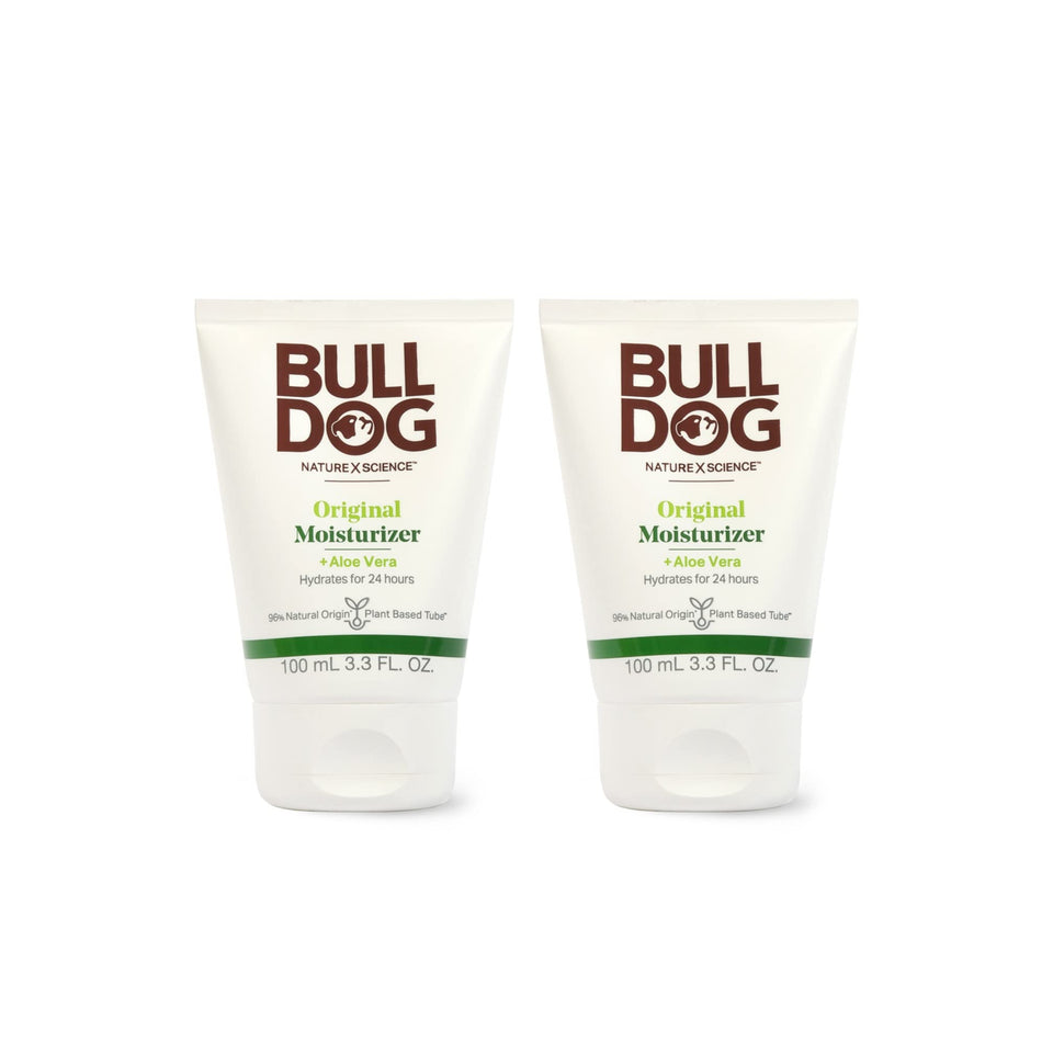Bulldog moisturizer front packaging showing product and brand for clear choice
