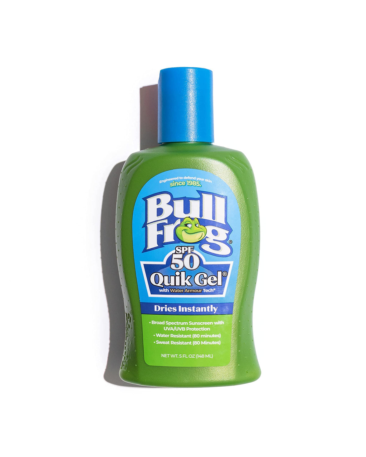 Bullfrog Quik Gel front packaging showing tube and SPF 50 protection