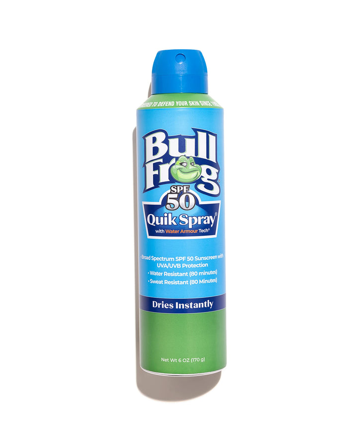 Bullfrog front packaging showing SPF 50 and reef-friendly benefits