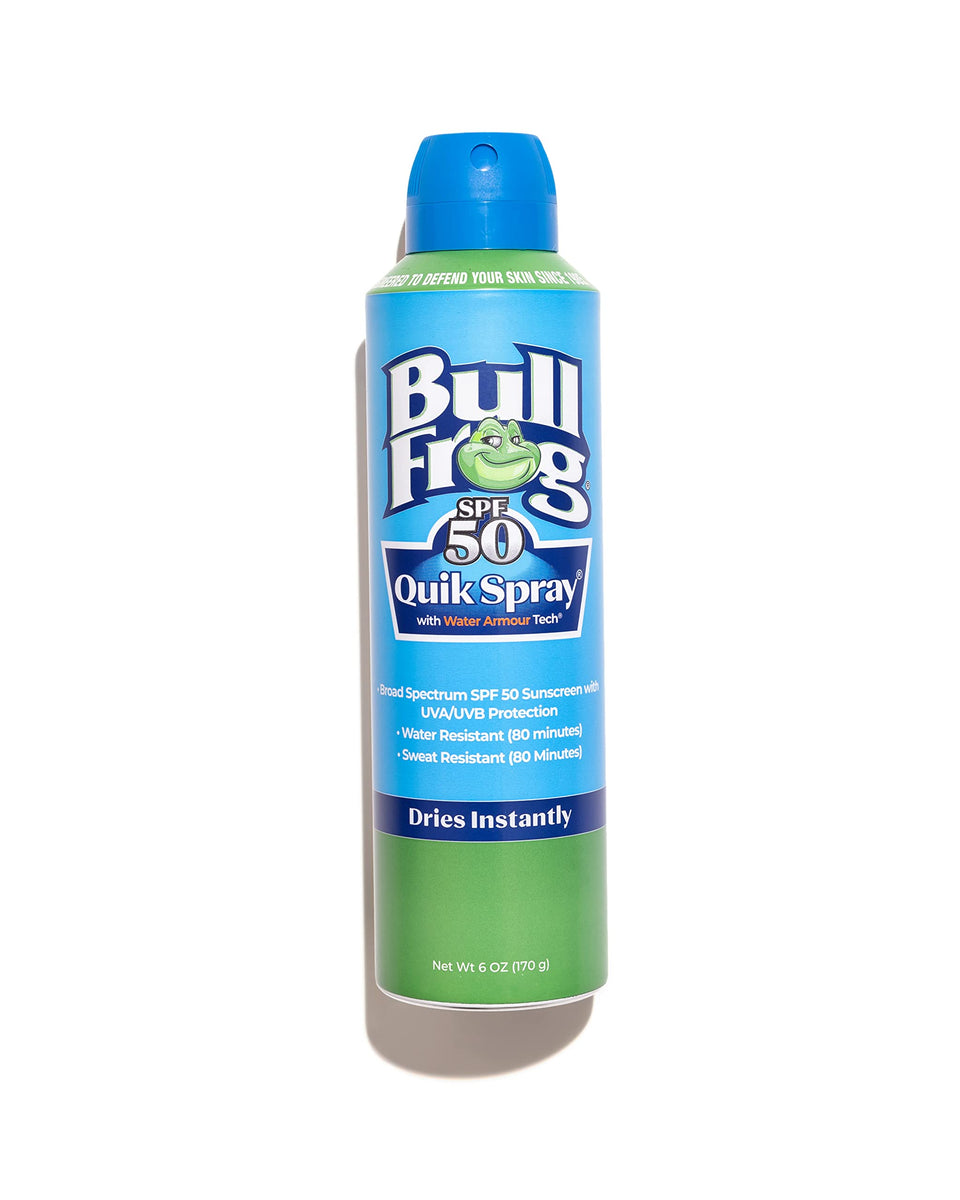 Bullfrog front packaging showing SPF 50 and reef-friendly benefits