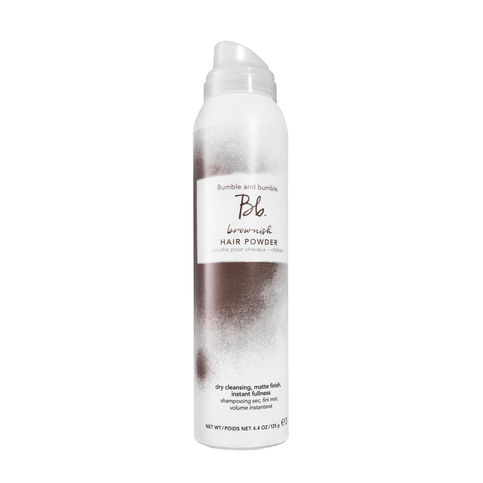 Bumble and bumble front packaging showing tinted dry shampoo and benefits