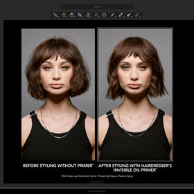 Bumble and bumble close-up of lightweight oil texture highlighting featherlight conditioning