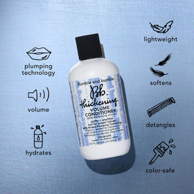 Bumble and bumble conditioner pump detail showing lightweight strand-plumping effect