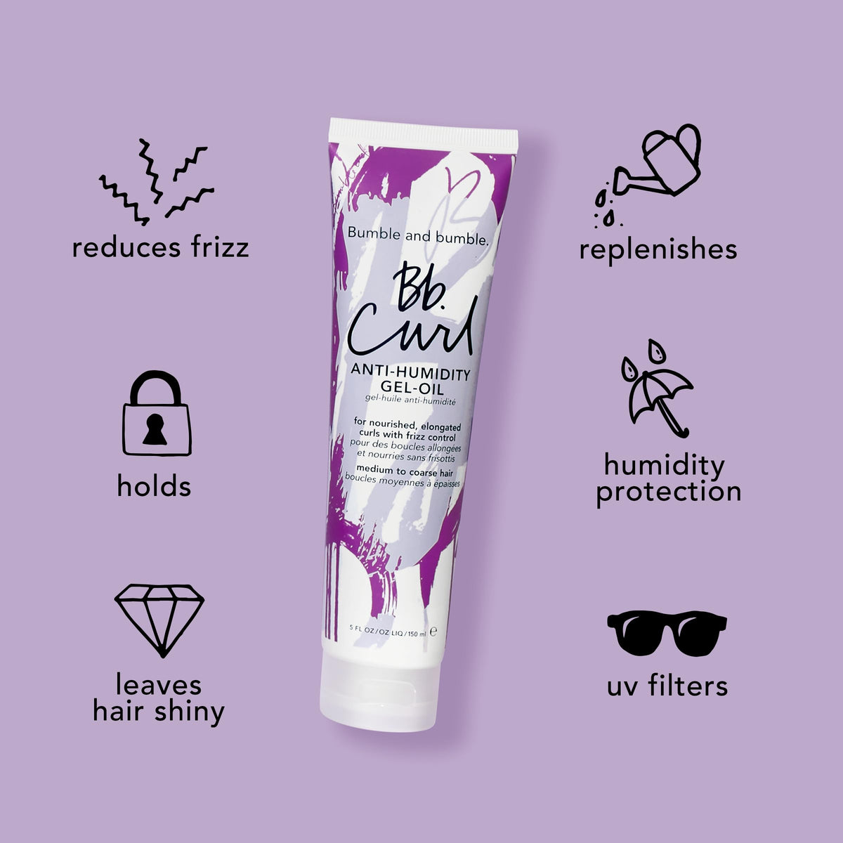 Bathroom shelf with Bumble and bumble gel-oil among routine products suggesting everyday use