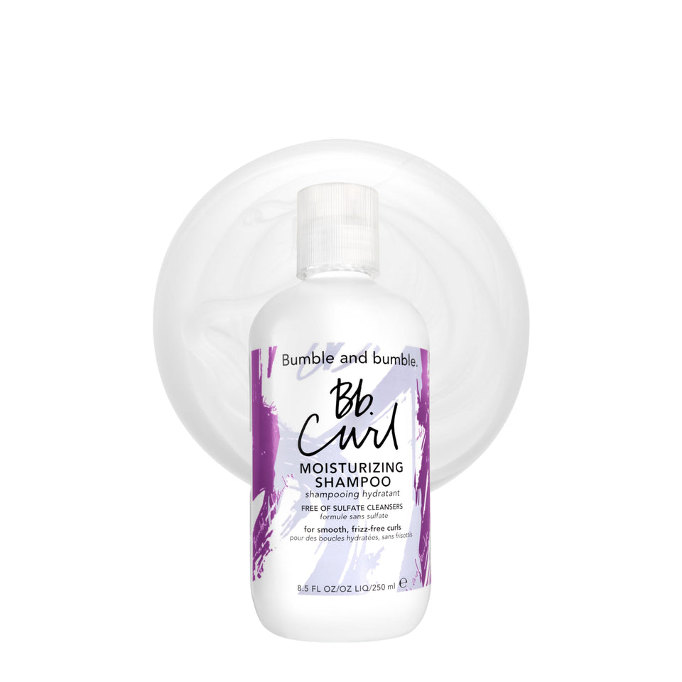 Bumble and bumble bottle front view showing product benefits and design