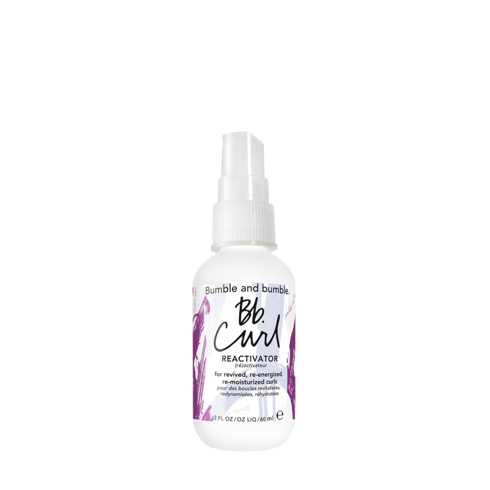 Bumble and bumble front packaging showing travel-size bottle and benefits