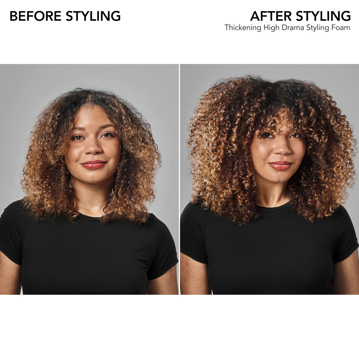 Bumble and bumble foam applied to damp hair before blow-drying for instant lift