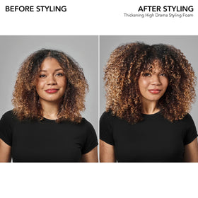 Bumble and bumble foam applied to damp hair before blow-drying for instant lift