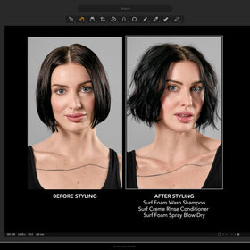 Bumble and bumble foam texture close-up demonstrating lightweight soft mousse for touchable volume