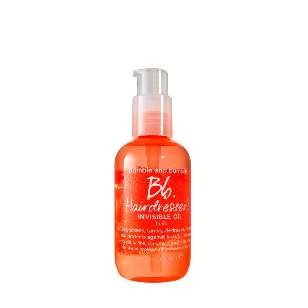 Bumble and bumble front bottle displaying product and benefits