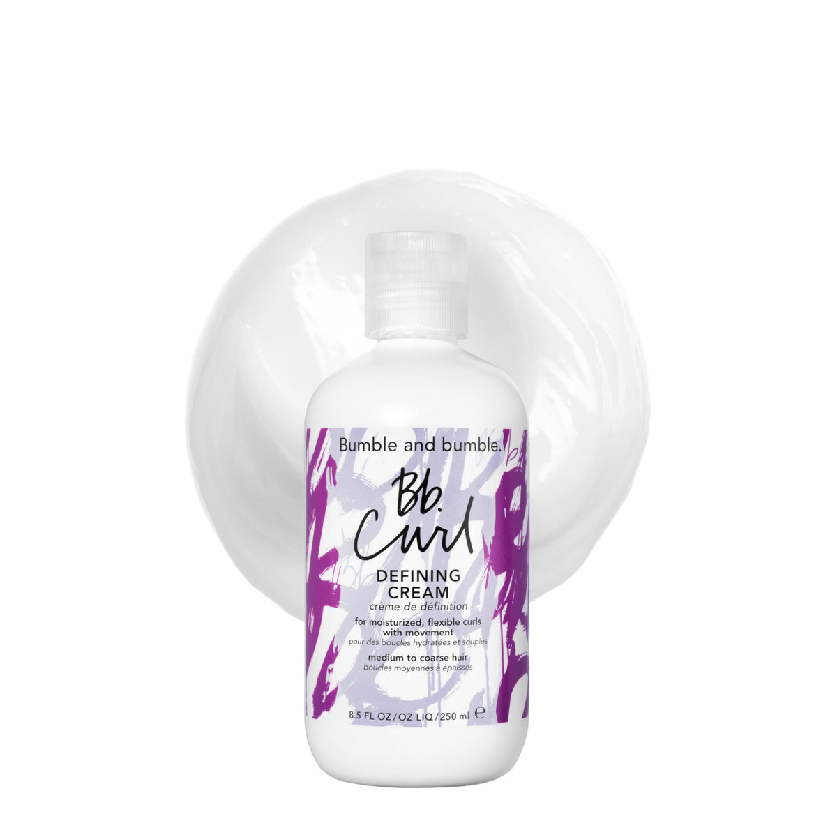 Bumble and bumble front packaging showing product and size benefits