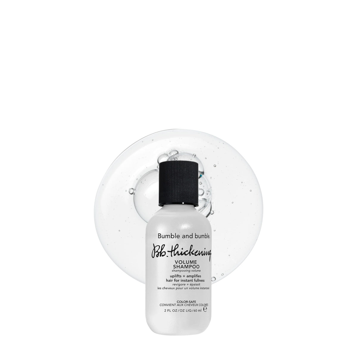 Bumble and bumble. front packaging travel size showing compact benefit