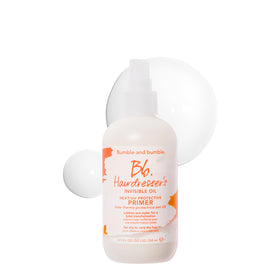 Bumble and bumble front packaging showing bottle and benefits