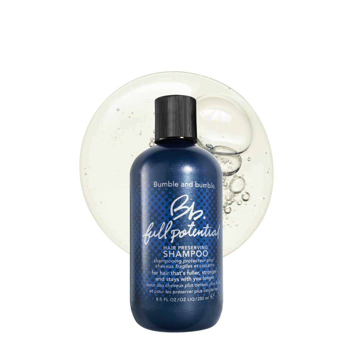 Bumble and bumble front packaging showing product and benefit of gentle exfoliation