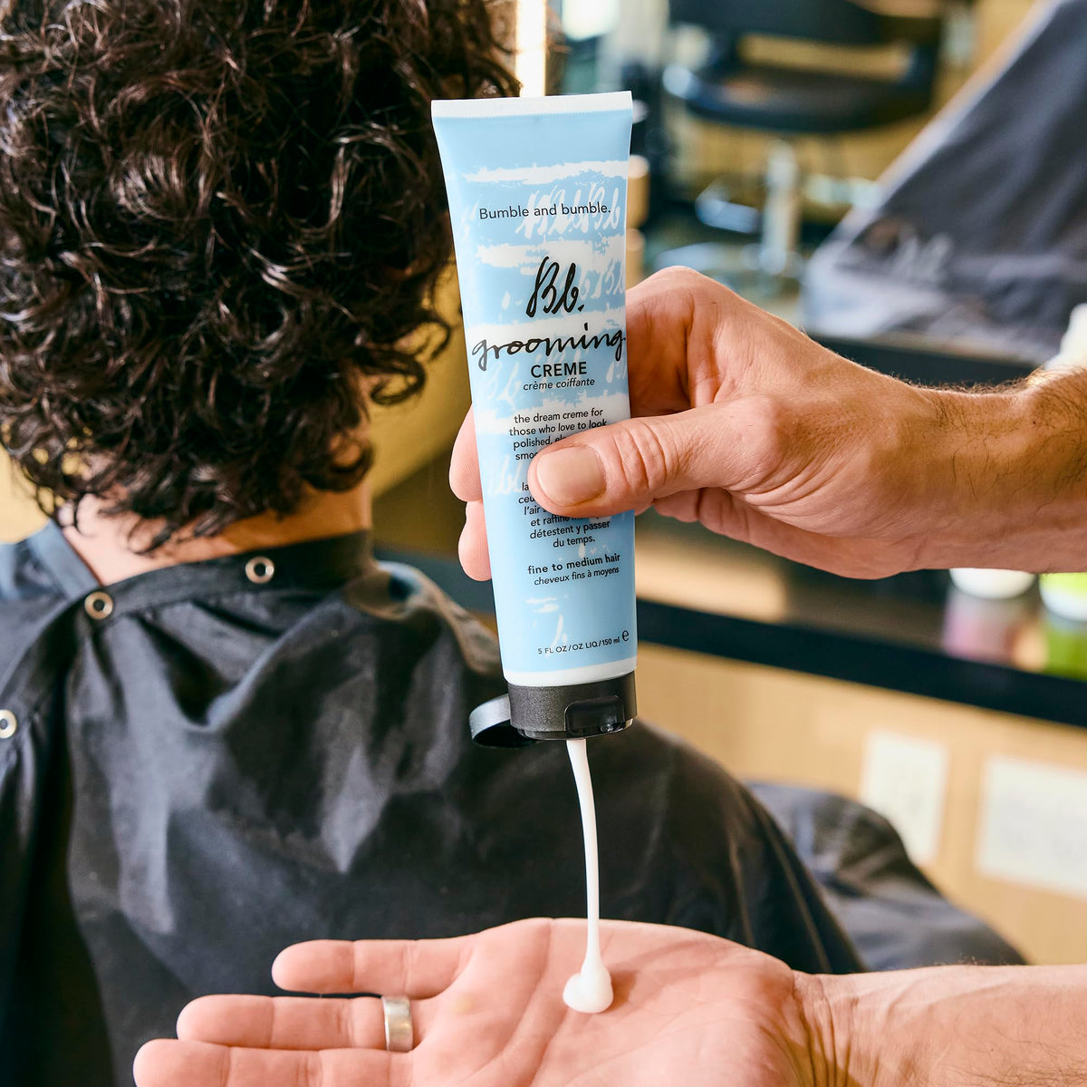 Bumble and bumble label and ingredients detail highlighting nourishing oil blend