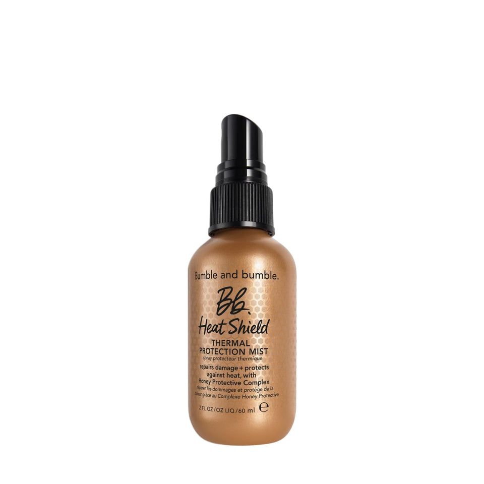 Bumble and bumble front packaging shows compact travel-size and protection benefits
