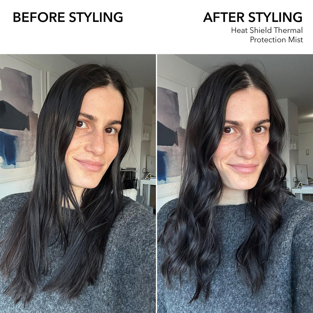 Bumble and bumble spray texture on hair demonstrating fine mist benefit