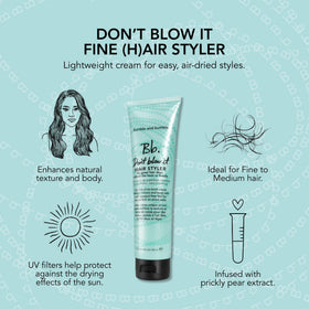 Bumble and bumble label and ingredients panel highlighting UV protection benefit