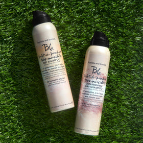 Bumble and bumble on bathroom counter in styling scene, conveys quick refresh benefit