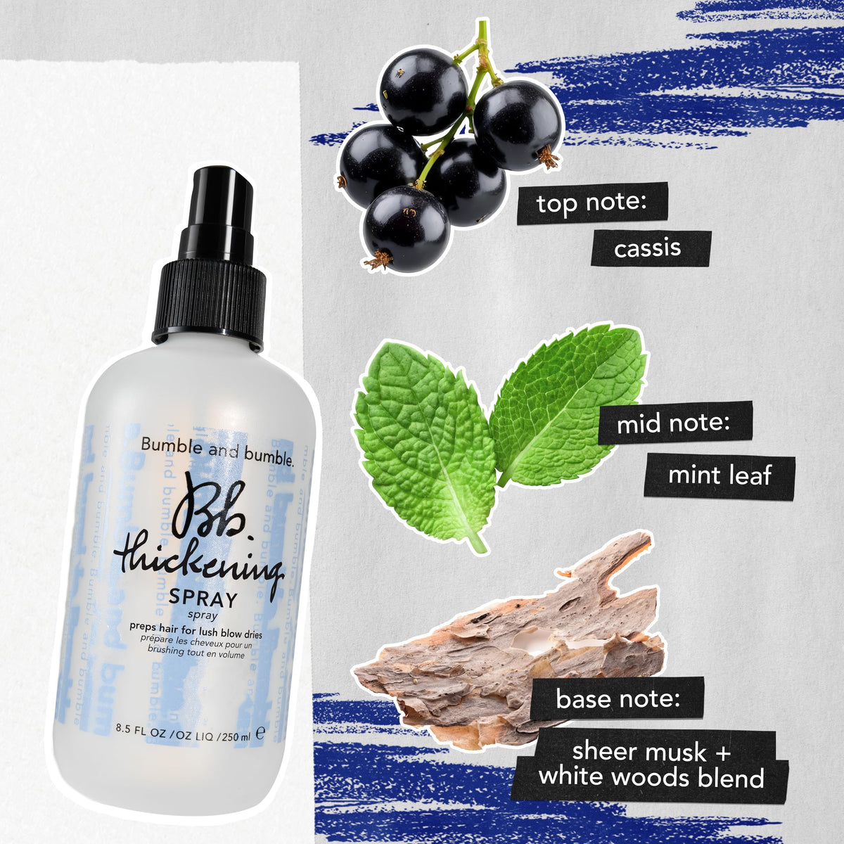Bumble and bumble bottle staged on vanity implying salon-quality routine