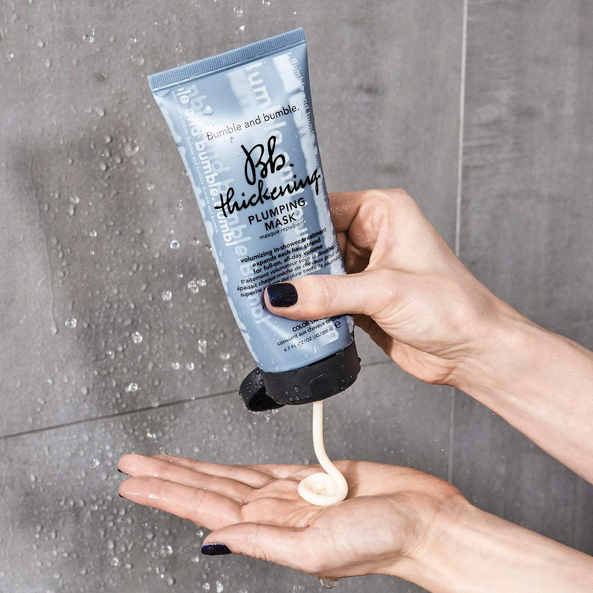 Bumble and bumble open jar with clear label and packaging detail