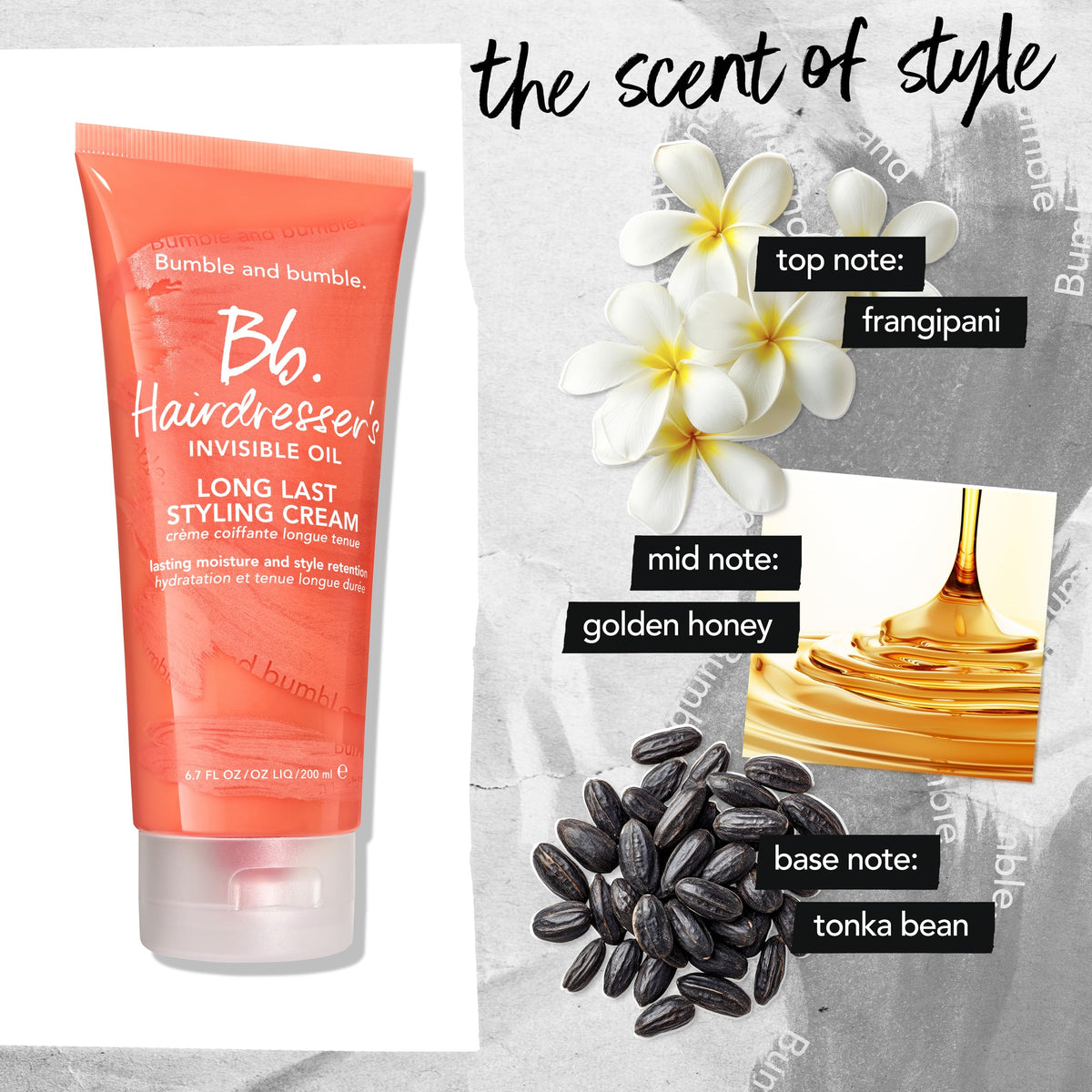 Bumble and bumble. label close-up highlighting color-safe formula and Allure Best of Beauty badge