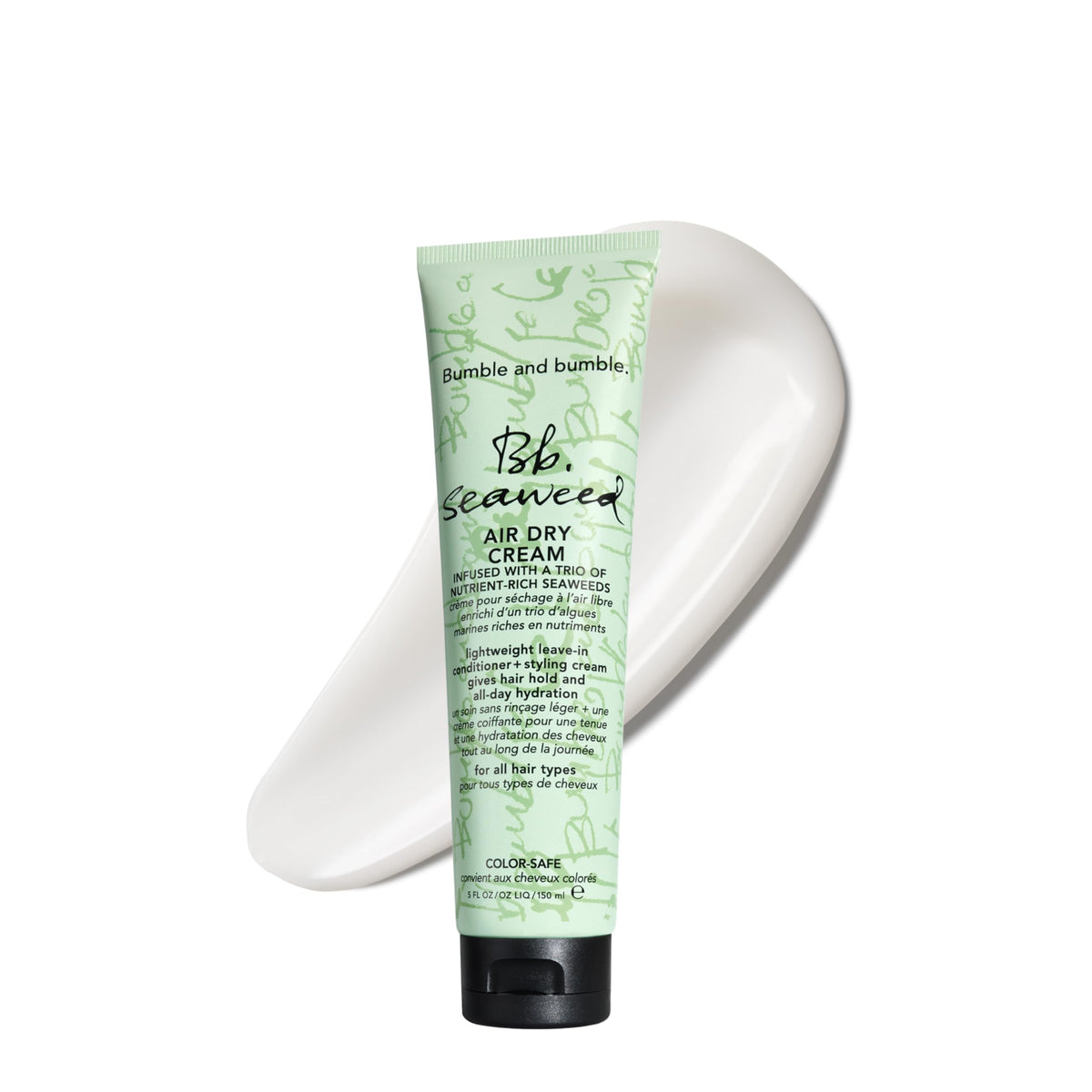 Bumble and bumble front packaging showing cream bottle and brand benefits