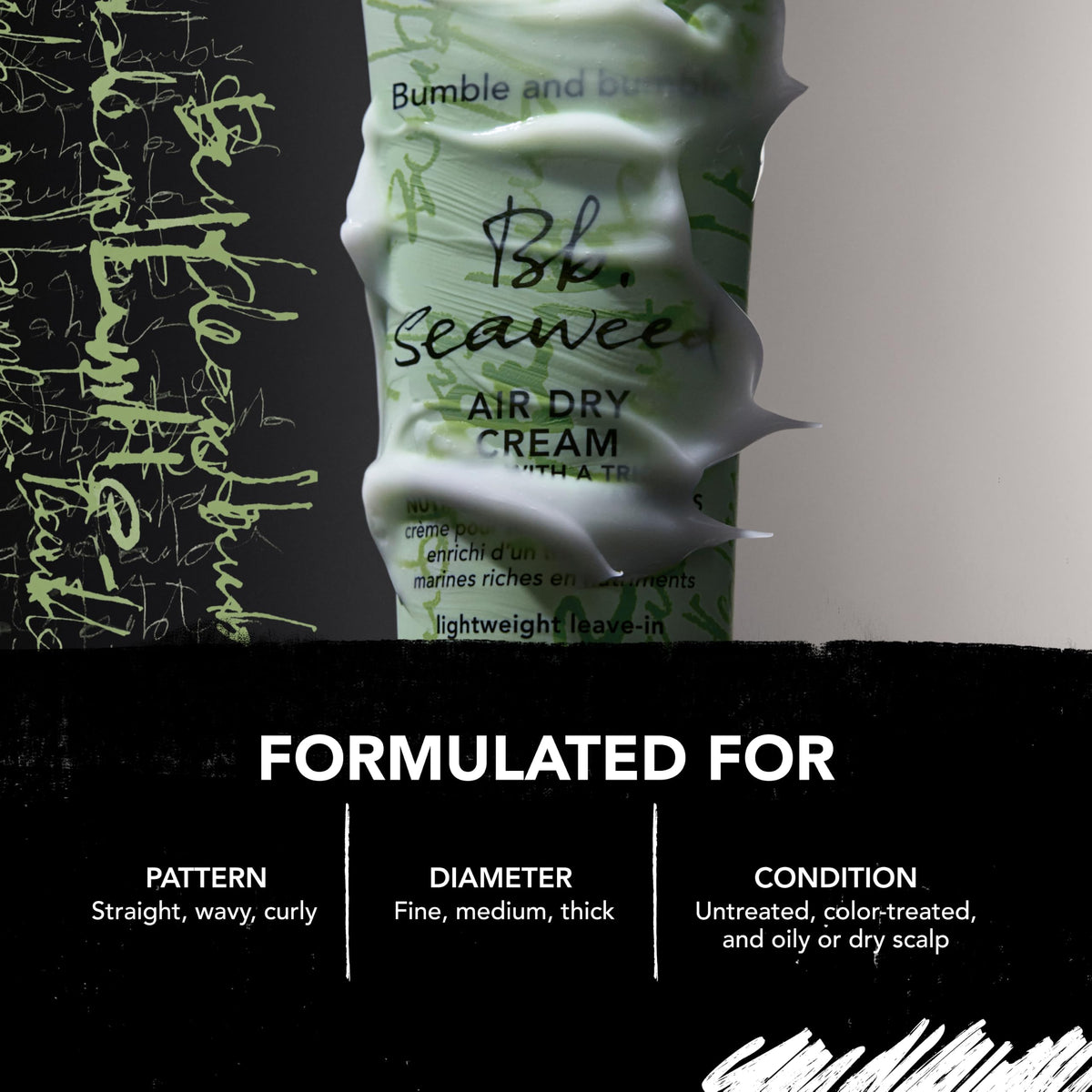 Bumble and bumble seaweed ingredients visual emphasizing natural hydration
