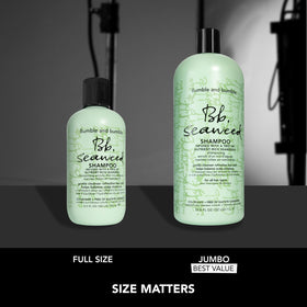 Bumble and bumble before and after on fine hair showing improved manageability and shine
