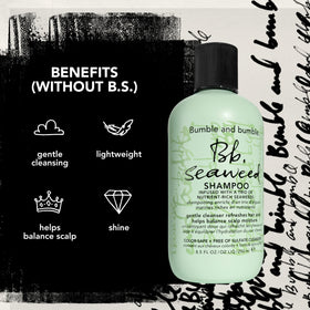 Bumble and bumble bottle staged in shower to show in-use convenience