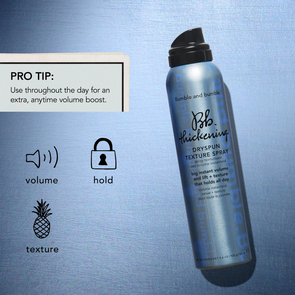 Bumble and bumble shampoo bottle close-up highlighting uplifting lather benefit