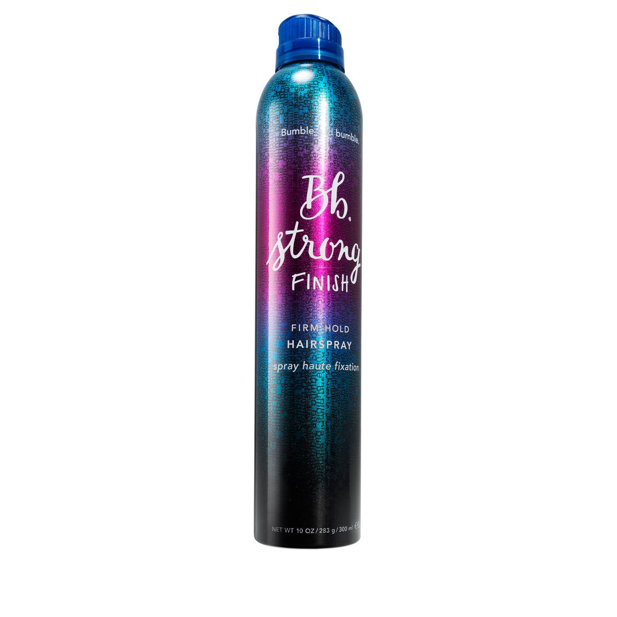 Bumble and bumble front packaging showing benefits and strong hold