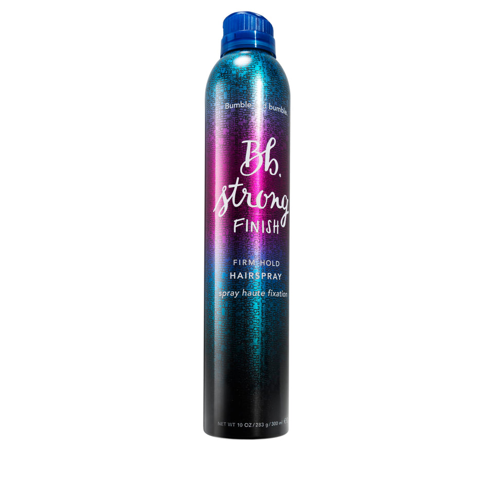 Bumble and bumble front packaging showing benefits and strong hold