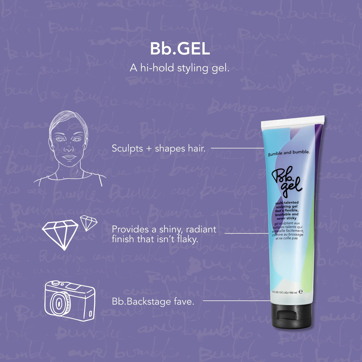 Bumble and bumble styled hair showcasing shine and hold benefit