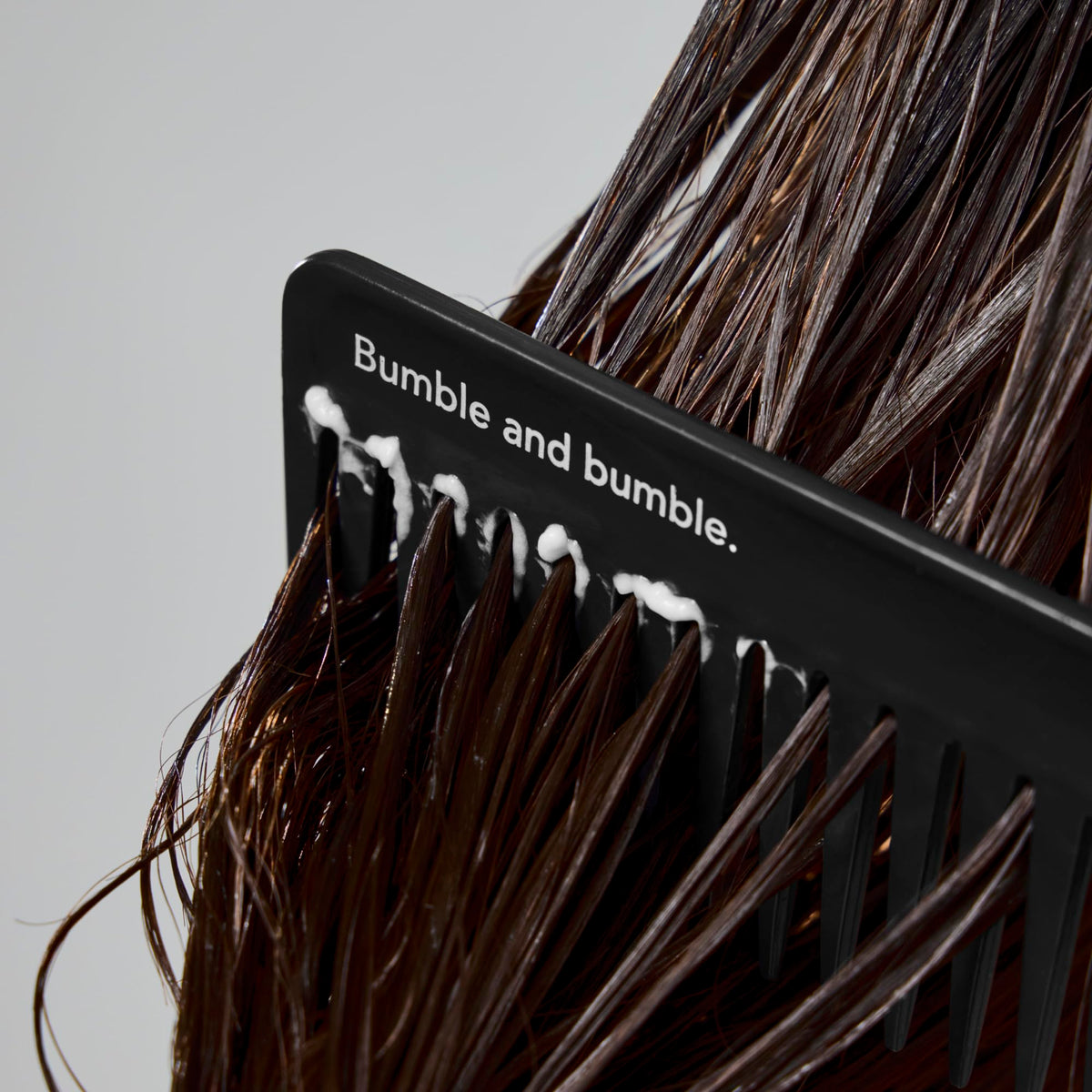 Bumble and bumble on bathroom shelf creating a salon-like routine