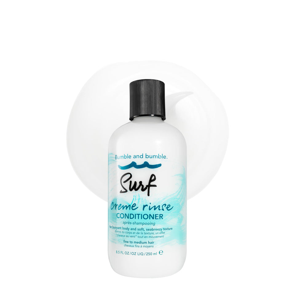 Bumble and bumble front packaging showing bottle and label benefit