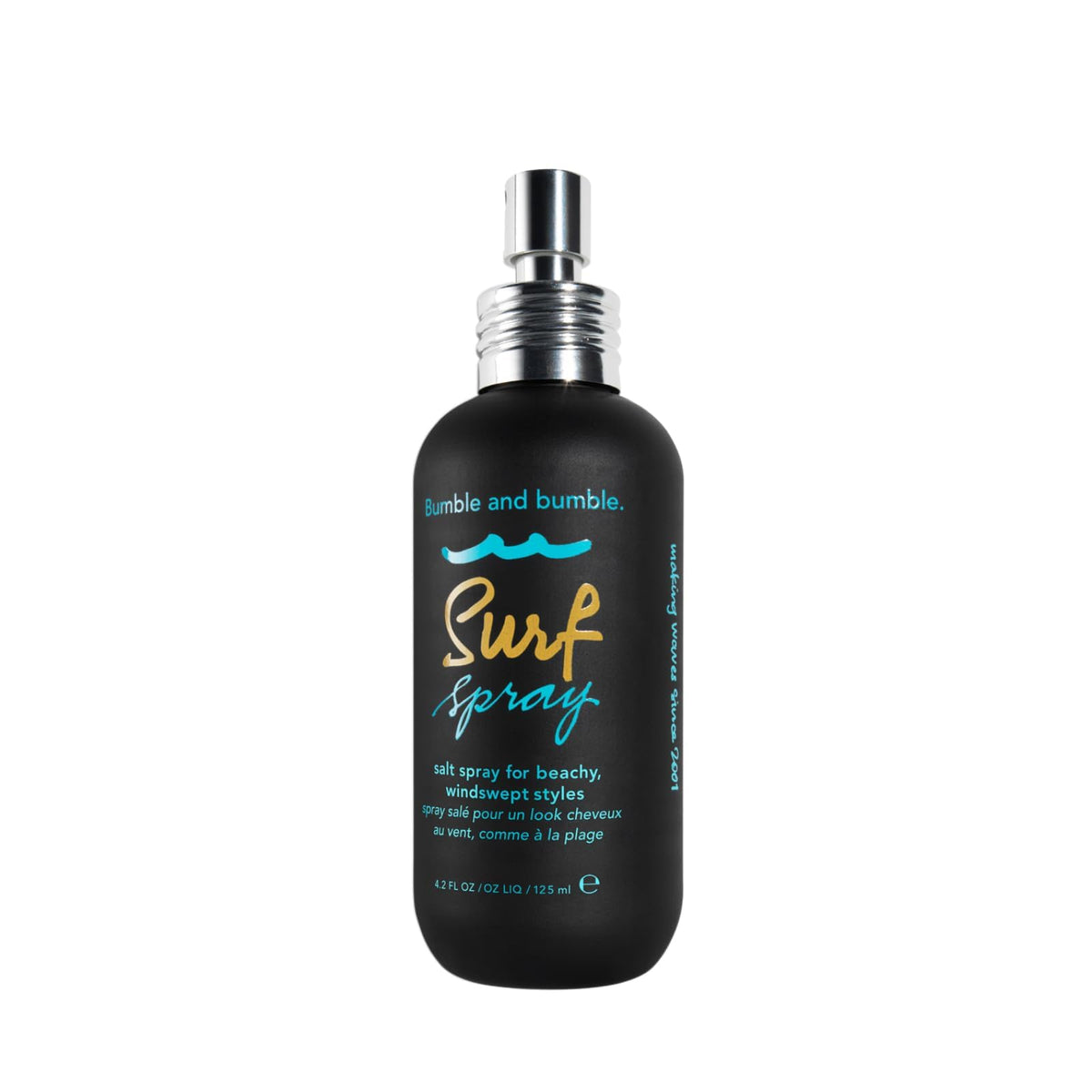 Bumble and bumble front packaging showing product benefits and matte spray