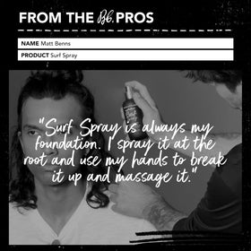 Bumble and bumble applied to damp hair for enhanced natural waves