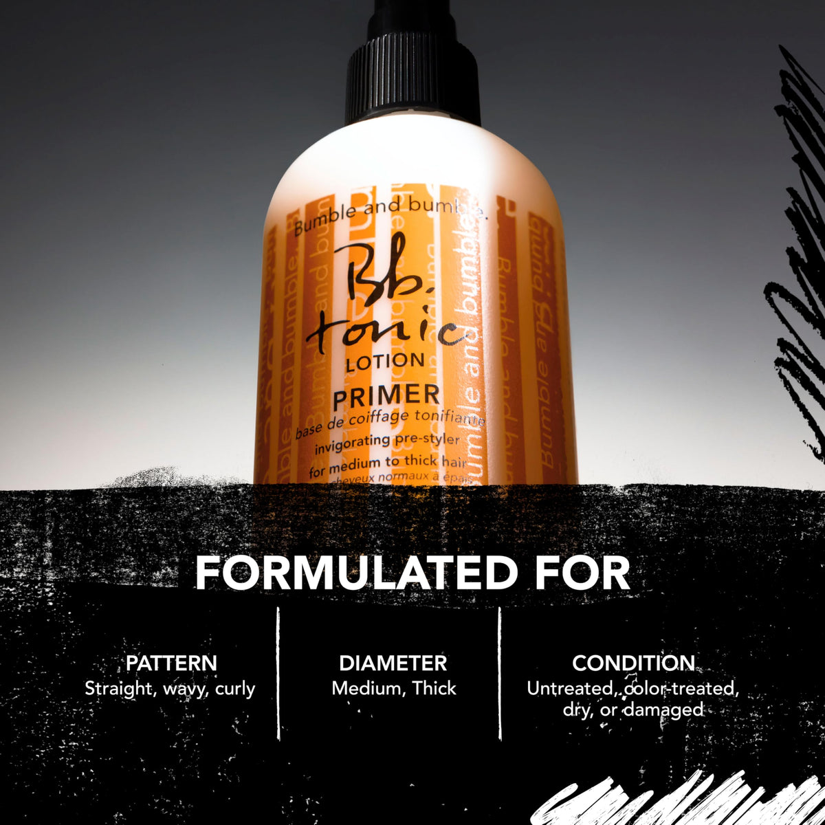 Bumble and bumble tonic lotion texture on hand demonstrating lightweight feel