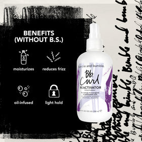 Bumble and bumble oils and butters display highlighting moisturizing benefits