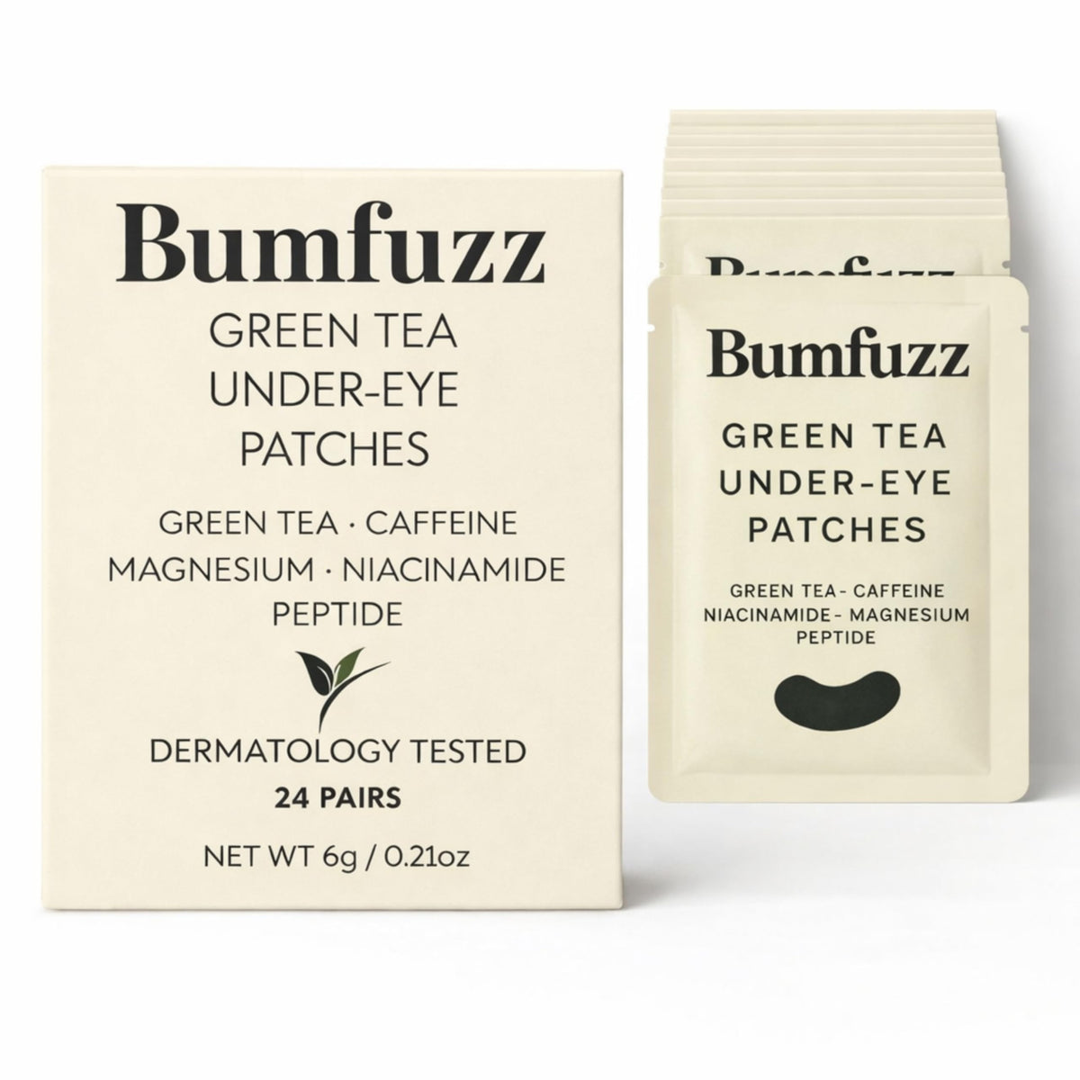 Bumfuzz open jar with visible gel eye patches and easy access