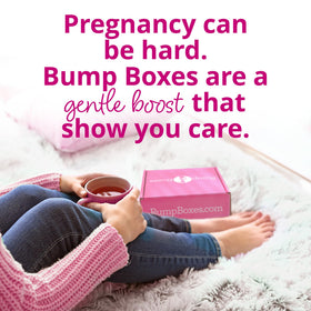 Bump Boxes relax bath soak pouch displayed to show calming ingredients and ease
