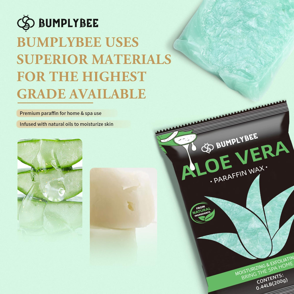 BUMPLYBEE melted wax close-up showing smooth texture and quick melt benefit