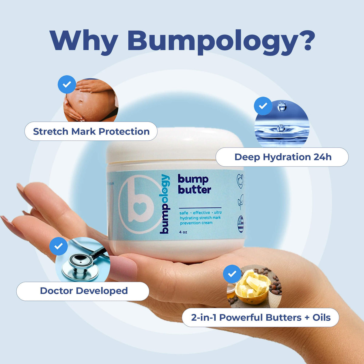 Bumpology jar on bedside table in a nursery setting suggesting daily self-care routine