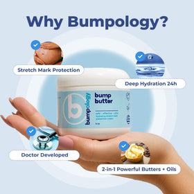 Bumpology jar on bedside table in a nursery setting suggesting daily self-care routine