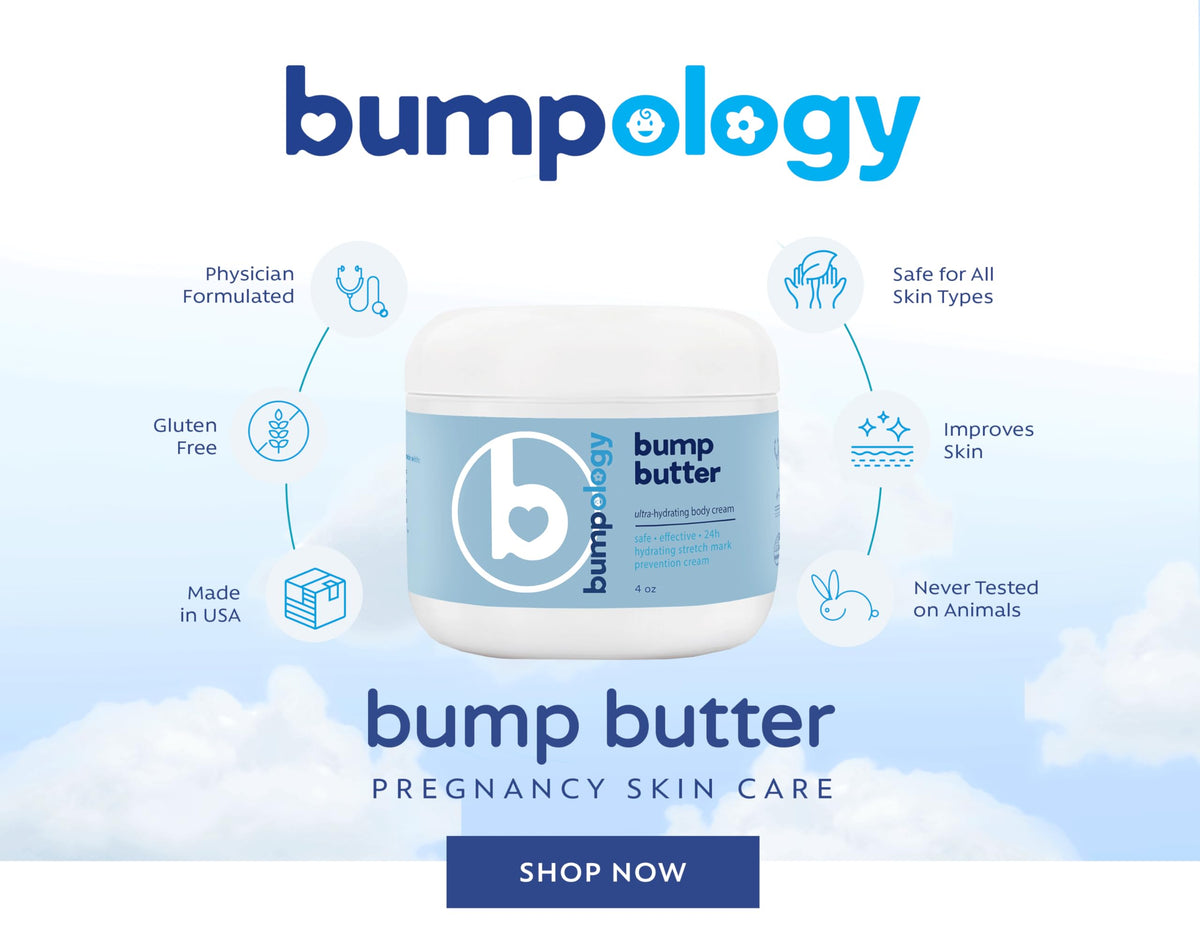 Bumpology open jar close-up of creamy butter texture for easy absorption benefit