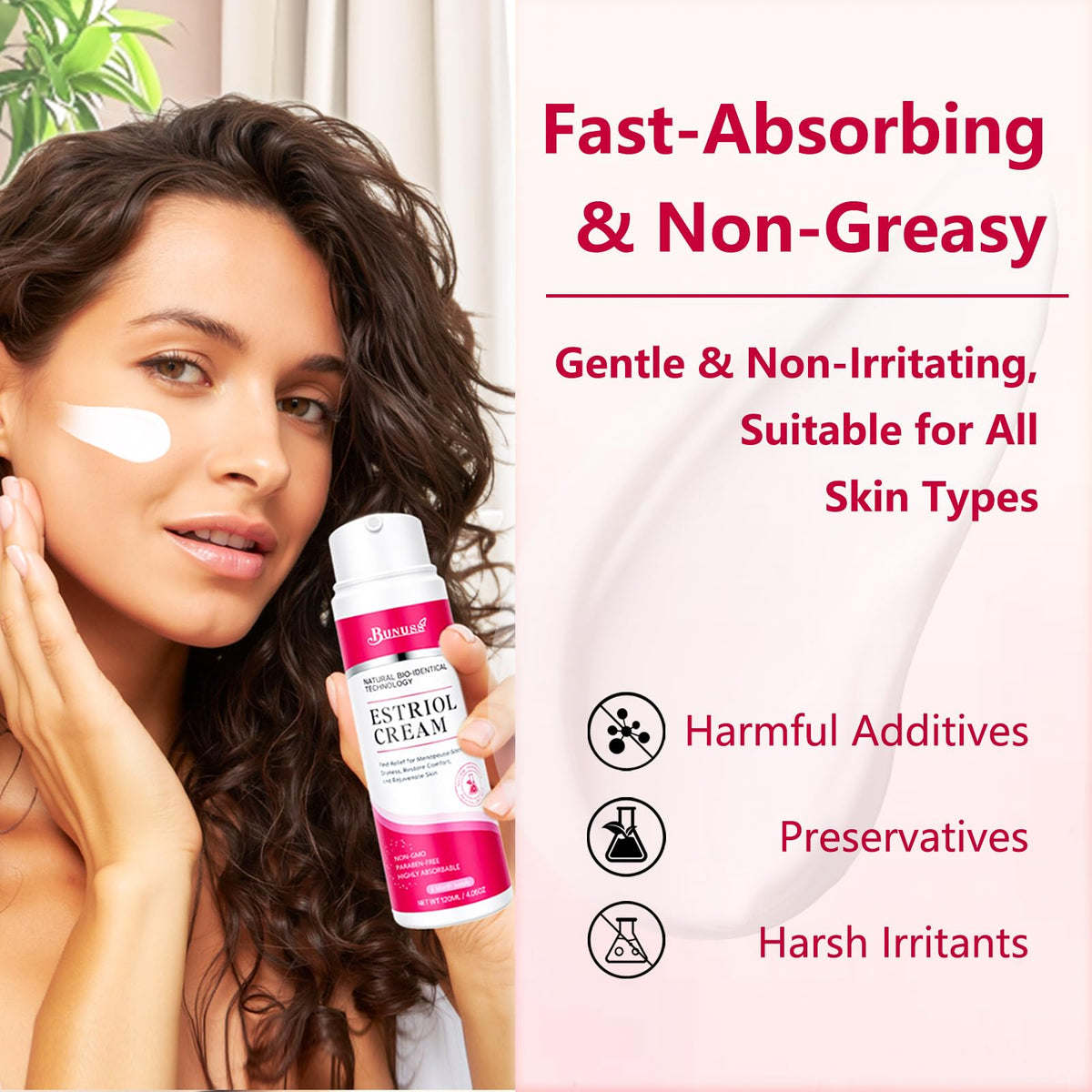 BUNUSS application on neck and décolletage demonstrating targeted use