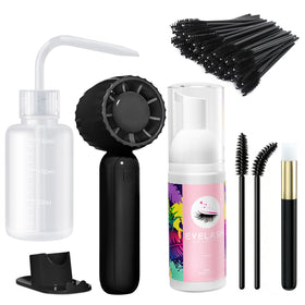 Buqikma front packaging showing complete lash cleaning kit benefits