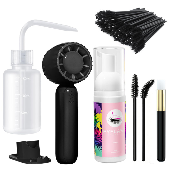 Buqikma front packaging showing complete lash cleaning kit benefits