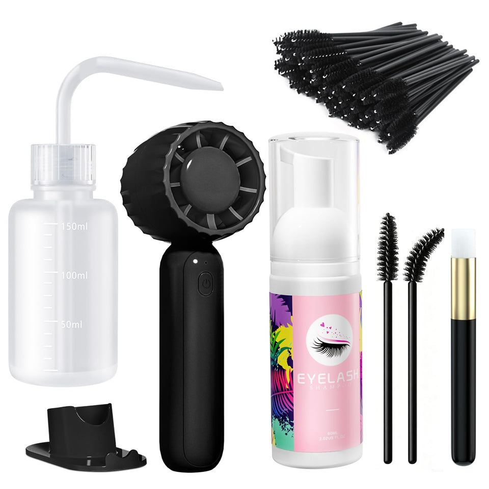 Buqikma front packaging showing complete lash cleaning kit benefits